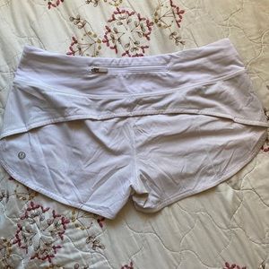 White lulu speed up shorts (has drawstring inside)